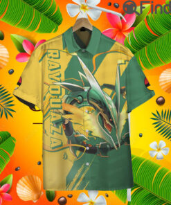 Legendary Pokemon Duo Type Dragon Flying Mega Rayquaza Custom Hawaii Button T Shirt
