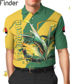 Legendary Pokemon Duo Type Dragon Flying Mega Rayquaza Custom Polo Shirt