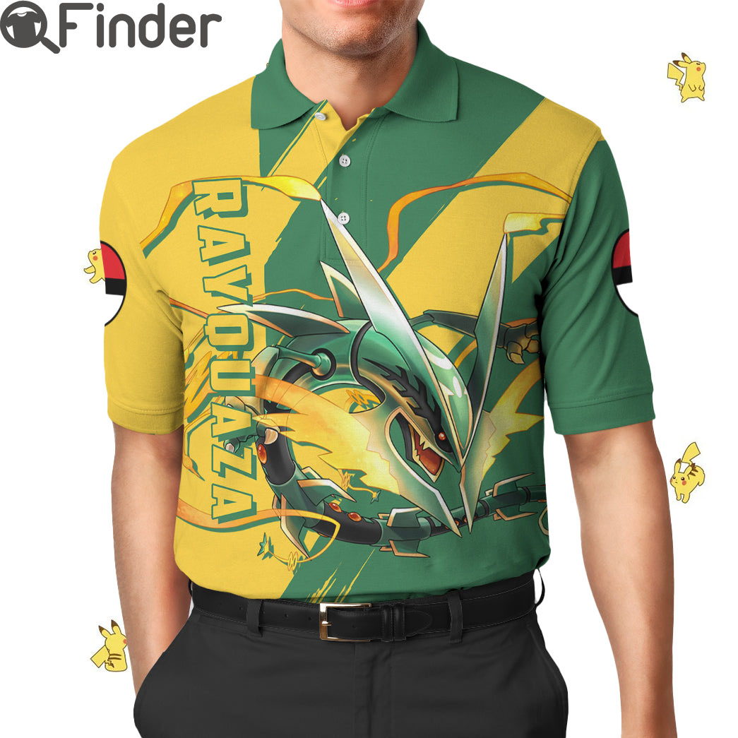 Legendary Pokemon Duo Type Dragon Flying Mega Rayquaza Custom Polo Shirt Legendary Pokemon Duo Type Dragon Flying Mega Rayquaza Custom Polo Shirt