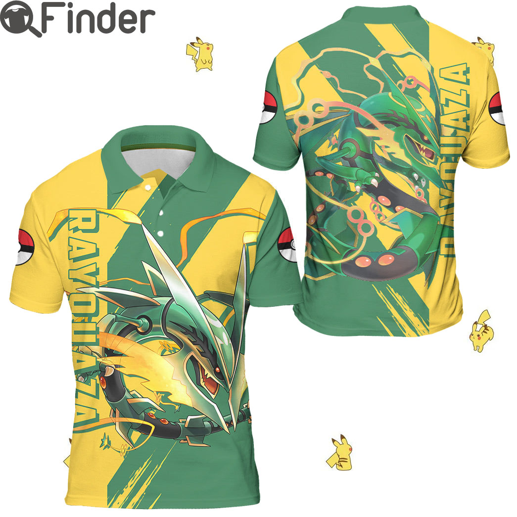 Legendary Pokemon Duo Type Dragon Flying Mega Rayquaza Custom Polo Shirts Legendary Pokemon Duo Type Dragon Flying Mega Rayquaza Custom Polo Shirts