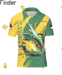 Legendary Pokemon Duo Type Dragon Flying Mega Rayquaza Custom Polo T Shirt