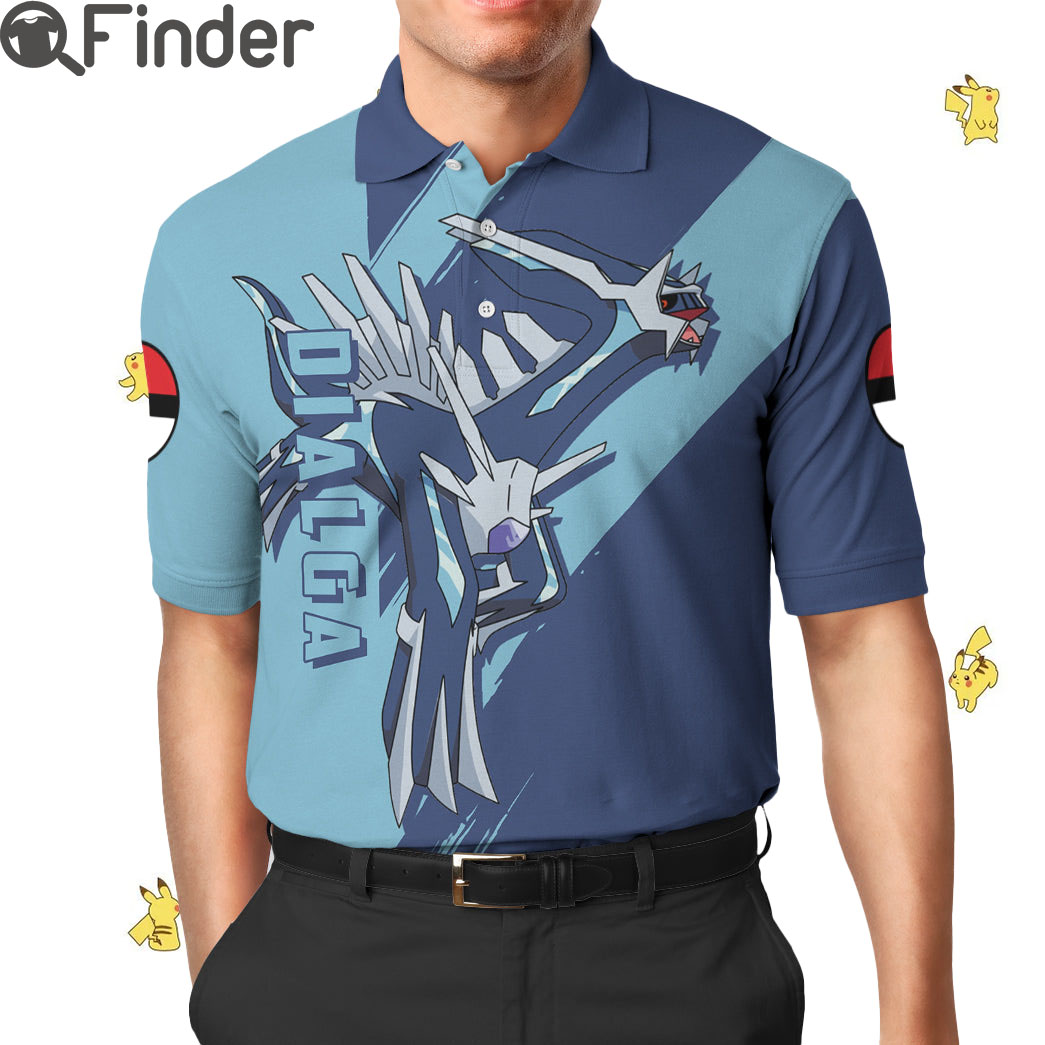 Legendary Pokemon Duo Type Steel Dragon Dialga Custom Polo Shirt Legendary Pokemon Duo Type Steel Dragon Dialga Custom Polo Shirt
