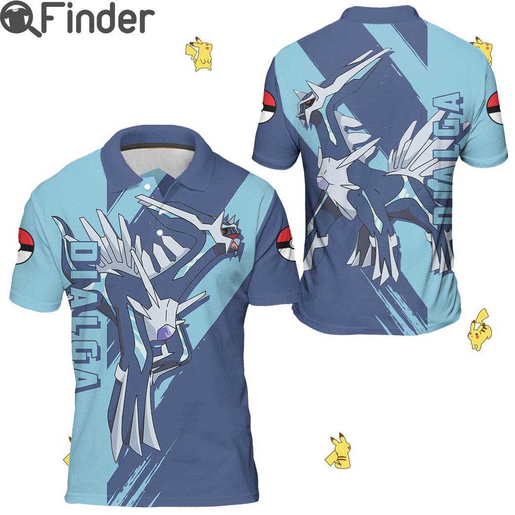 Legendary Pokemon Duo Type Steel Dragon Dialga Custom Polo Shirts Legendary Pokemon Duo Type Steel Dragon Dialga Custom Polo Shirts