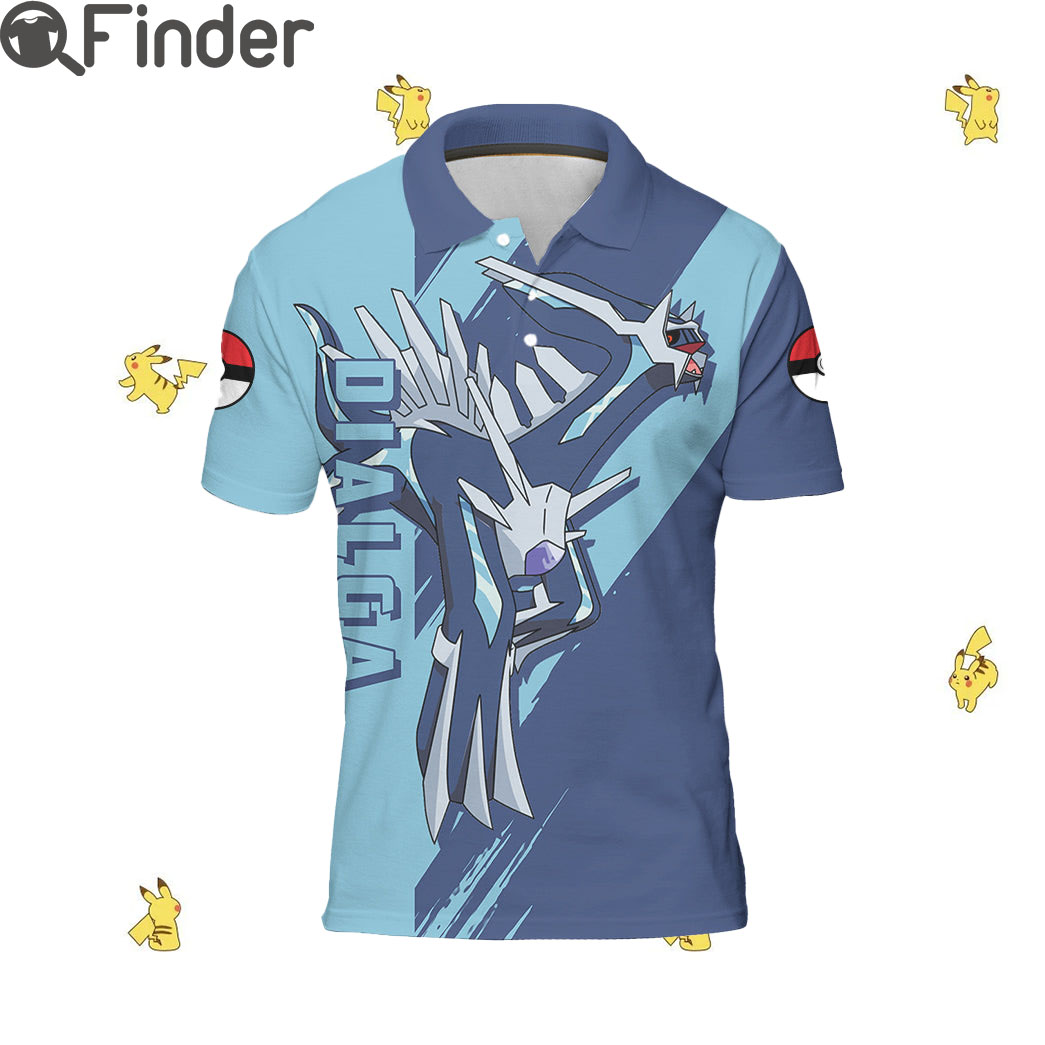 Legendary Pokemon Duo Type Steel Dragon Dialga Custom Polo T Shirt Legendary Pokemon Duo Type Steel Dragon Dialga Custom Polo T Shirt