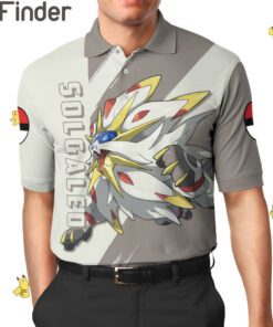 Legendary Pokemon Duo Type Steel Psychic Solgaleo Polo Shirt