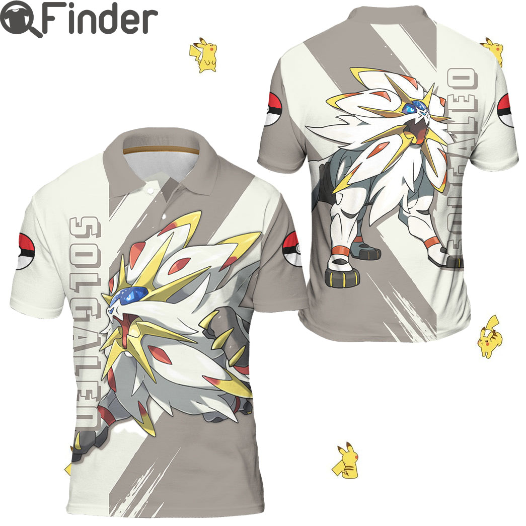 Legendary Pokemon Duo Type Steel Psychic Solgaleo Polo Shirts Legendary Pokemon Duo Type Steel Psychic Solgaleo Polo Shirts