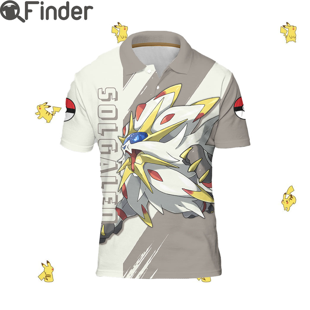 Legendary Pokemon Duo Type Steel Psychic Solgaleo Polo T Shirt Legendary Pokemon Duo Type Steel Psychic Solgaleo Polo T Shirt