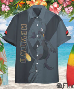 Legendary Pokemon Psychic Type Mewtwo Custom Hawaii Button Shirt