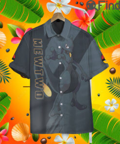 Legendary Pokemon Psychic Type Mewtwo Custom Hawaii Button T Shirt