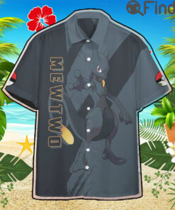 Legendary Pokemon Psychic Type Mewtwo Custom Hawaii Button T Shirts