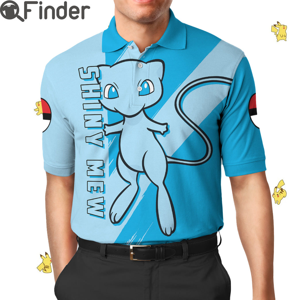 Legendary Pokemon Type Psychic Shiny Mew Custom Polo Shirt Legendary Pokemon Type Psychic Shiny Mew Custom Polo Shirt
