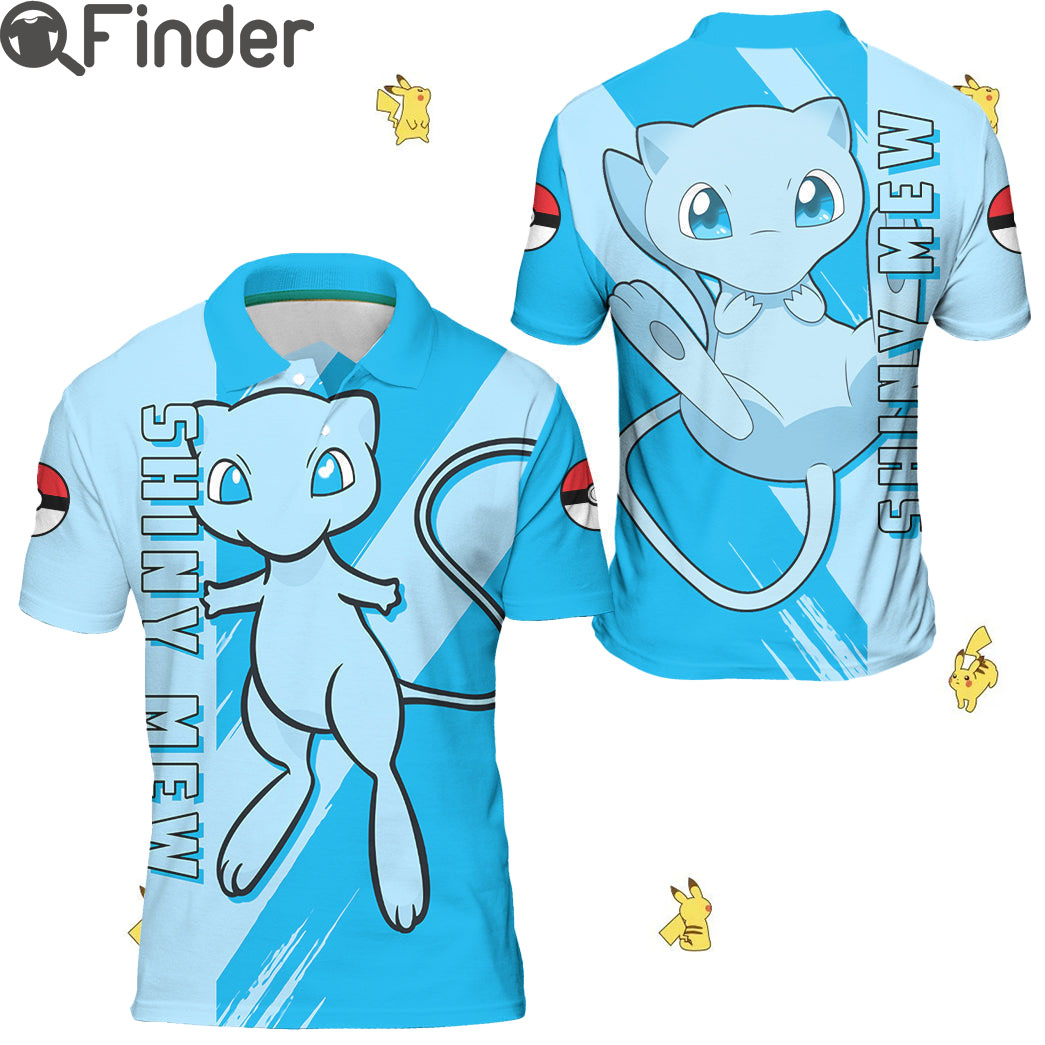 Legendary Pokemon Type Psychic Shiny Mew Custom Polo Shirts Legendary Pokemon Type Psychic Shiny Mew Custom Polo Shirts