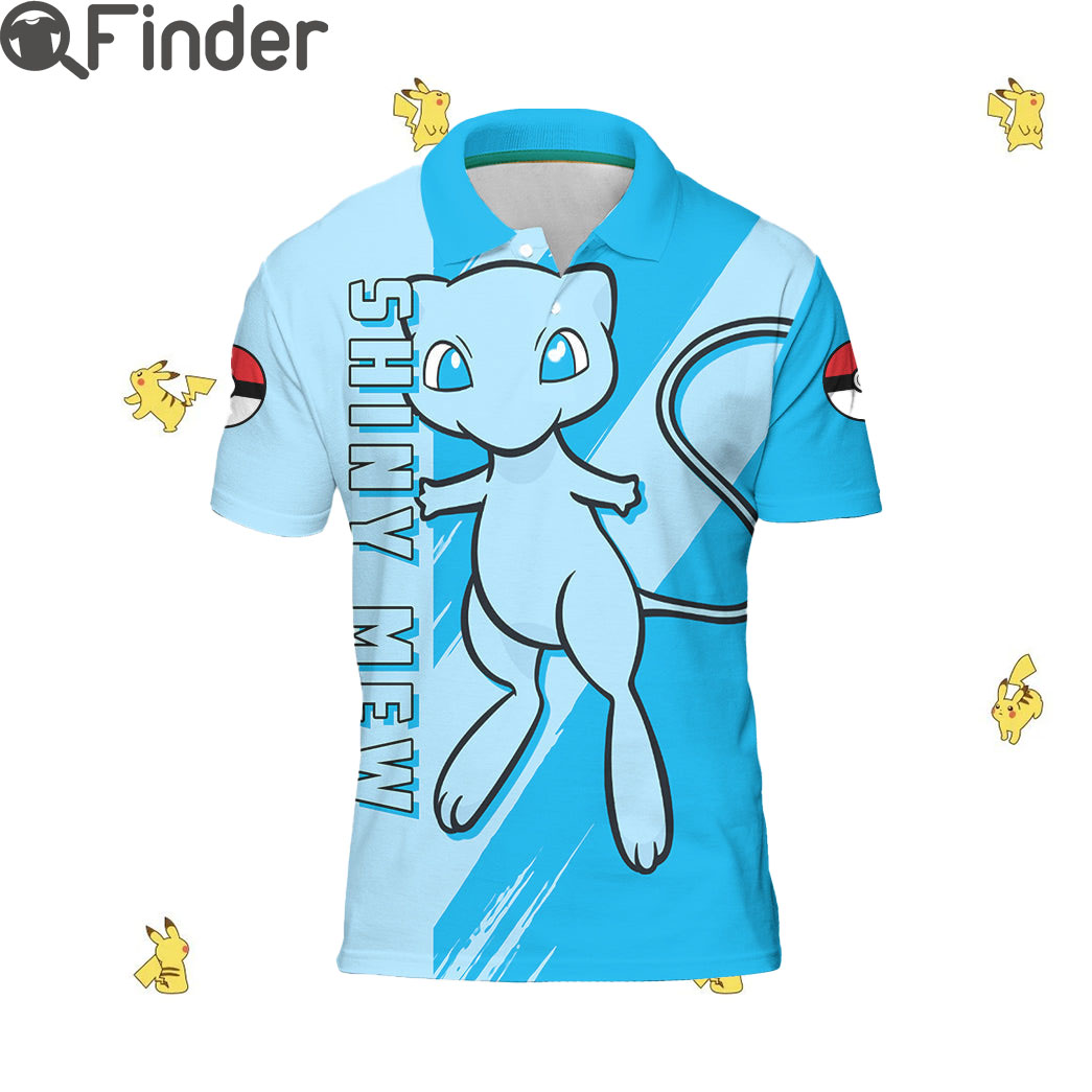 Legendary Pokemon Type Psychic Shiny Mew Custom Polo T Shirt Legendary Pokemon Type Psychic Shiny Mew Custom Polo T Shirt