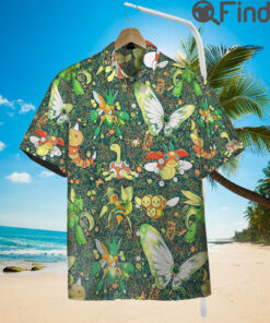 Pokemon Bug Type Custom Hawaii Button Shirts