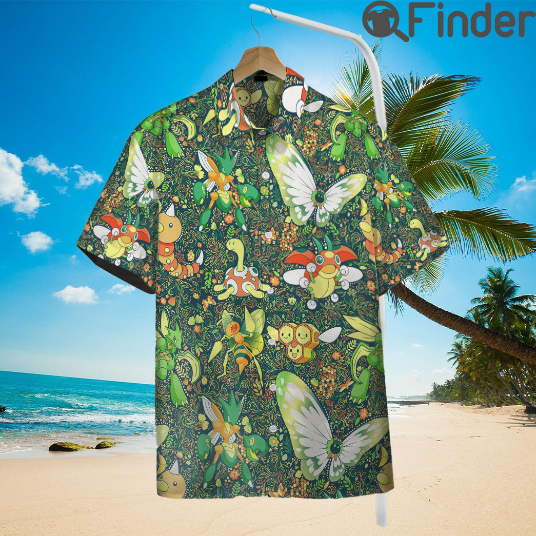 Pokemon Bug Type Custom Hawaii Button Shirts Pokemon Bug Type Custom Hawaii Button Shirts