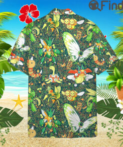 Pokemon Bug Type Custom Hawaii Button T Shirts