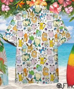 Pokemon Chibi Cute Custom Hawaii Button Shirt