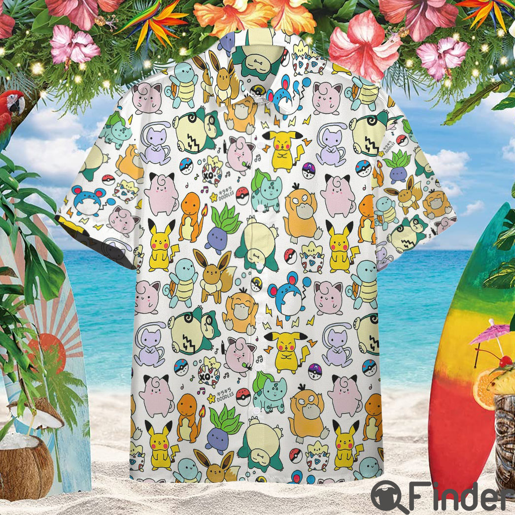 Pokemon Chibi Cute Custom Hawaii Button Shirt Pokemon Chibi Cute Custom Hawaii Button Shirt