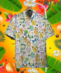 Pokemon Chibi Cute Custom Hawaii Button T Shirt