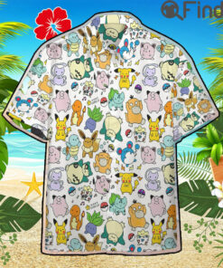Pokemon Chibi Cute Custom Hawaii Button T Shirts