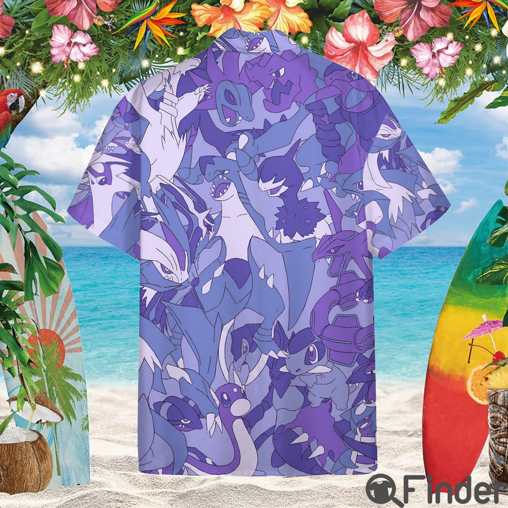 Pokemon Dragon Type Custom Hawaii Button Shirt Pokemon Dragon Type Custom Hawaii Button Shirt