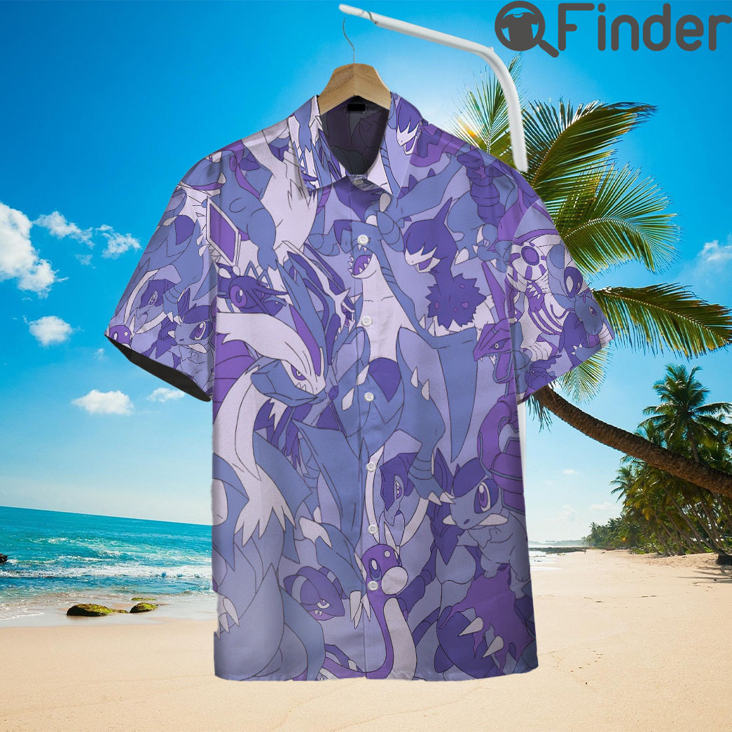 Pokemon Dragon Type Custom Hawaii Button T Shirt Pokemon Dragon Type Custom Hawaii Button T Shirt