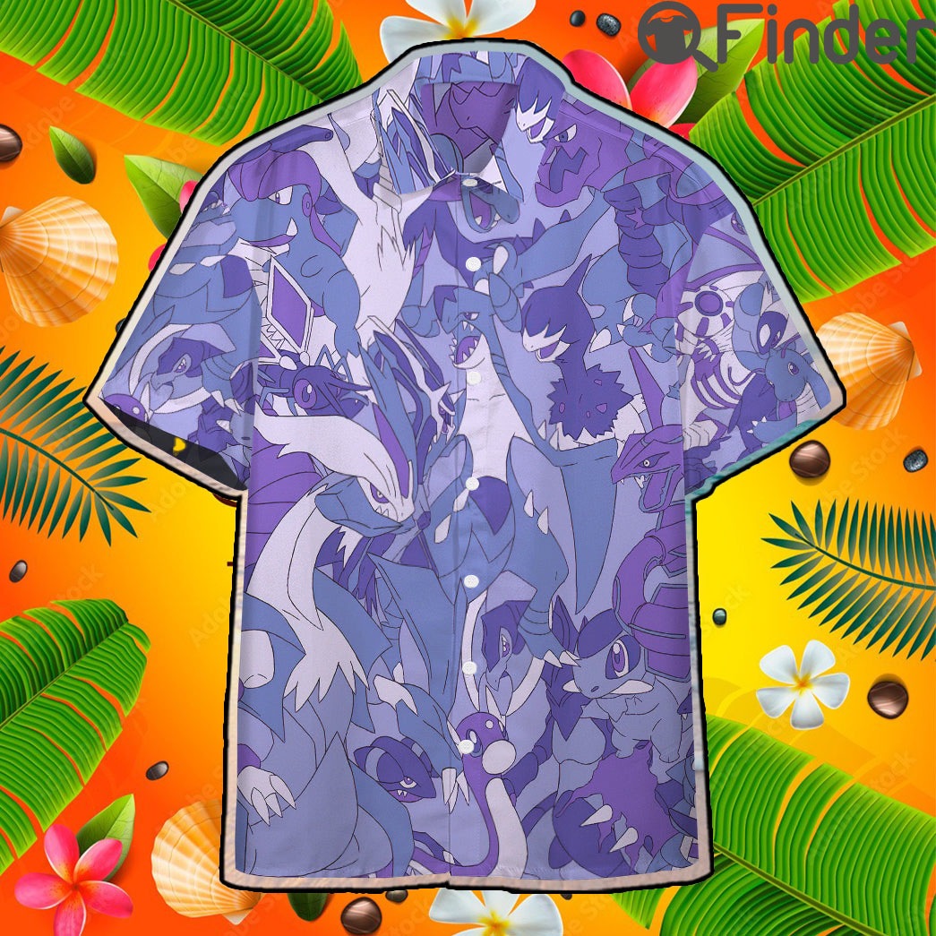 Pokemon Dragon Type Custom Hawaii Button T Shirts Pokemon Dragon Type Custom Hawaii Button T Shirts