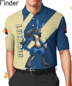 Pokemon Duo Type Fighting Steel Lucario Custom Polo Shirt