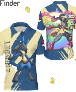 Pokemon Duo Type Fighting Steel Lucario Custom Polo T Shirt