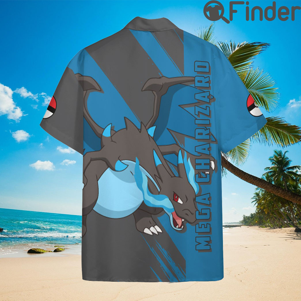 Pokemon Duo Type Fire Dragon Mega Charizard Custom Hawaii Button Shirts Pokemon Duo Type Fire Dragon Mega Charizard Custom Hawaii Button Shirts