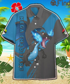 Pokemon Duo Type Fire Dragon Mega Charizard Custom Hawaii Button T Shirts