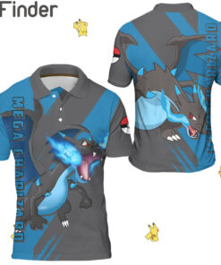 Pokemon Duo Type Fire Dragon Mega Charizard Custom Polo Shirts