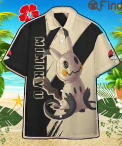 Pokemon Duo Type Ghost Fairy Mimikyu Custom Hawaii Button T Shirts