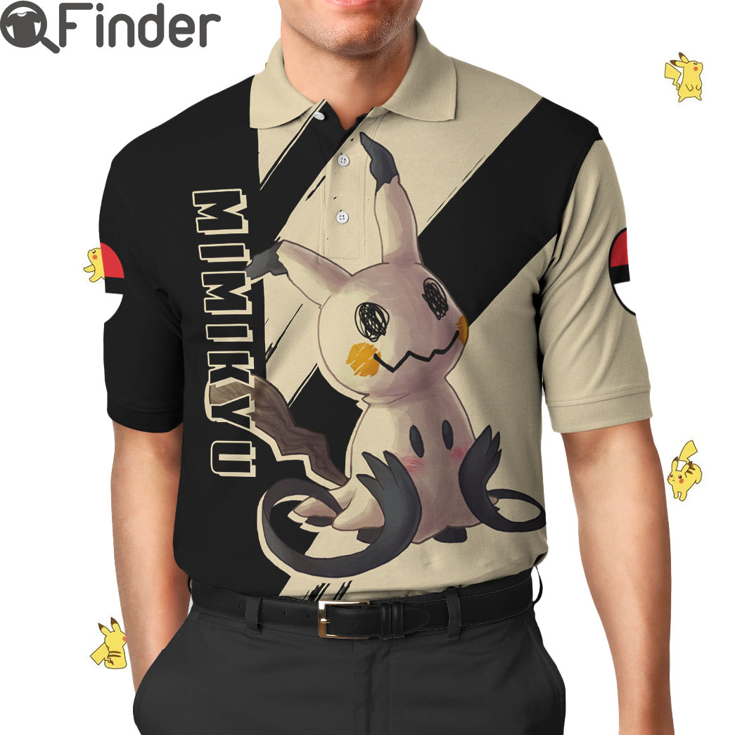 Pokemon Duo Type Ghost Fairy Mimikyu Custom Polo Shirt Pokemon Duo Type Ghost Fairy Mimikyu Custom Polo Shirt