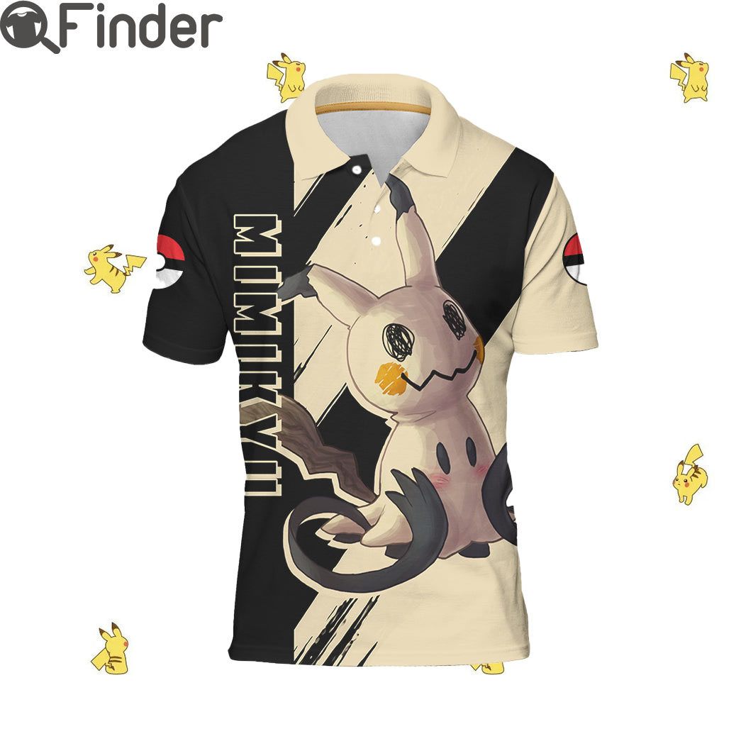 Pokemon Duo Type Ghost Fairy Mimikyu Custom Polo T Shirt Pokemon Duo Type Ghost Fairy Mimikyu Custom Polo T Shirt
