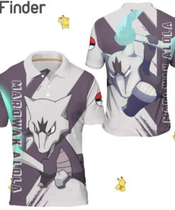 Pokemon Duo Type Ghost Fire Marowak Alolan Custom Polo Shirts
