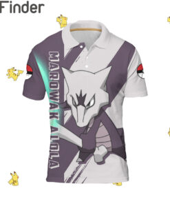 Pokemon Duo Type Ghost Fire Marowak Alolan Custom Polo T Shirts