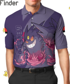 Pokemon Duo Type Ghost Poison Mega Gengar Custom Polo Shirt