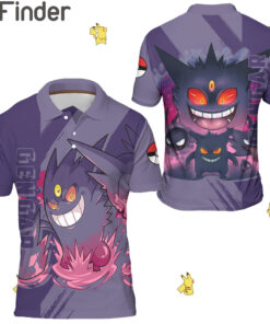 Pokemon Duo Type Ghost Poison Mega Gengar Custom Polo T Shirts