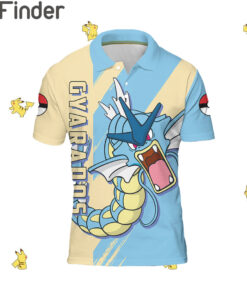 Pokemon Duo Type Water Flying Gyarados Custom Polo Shirt