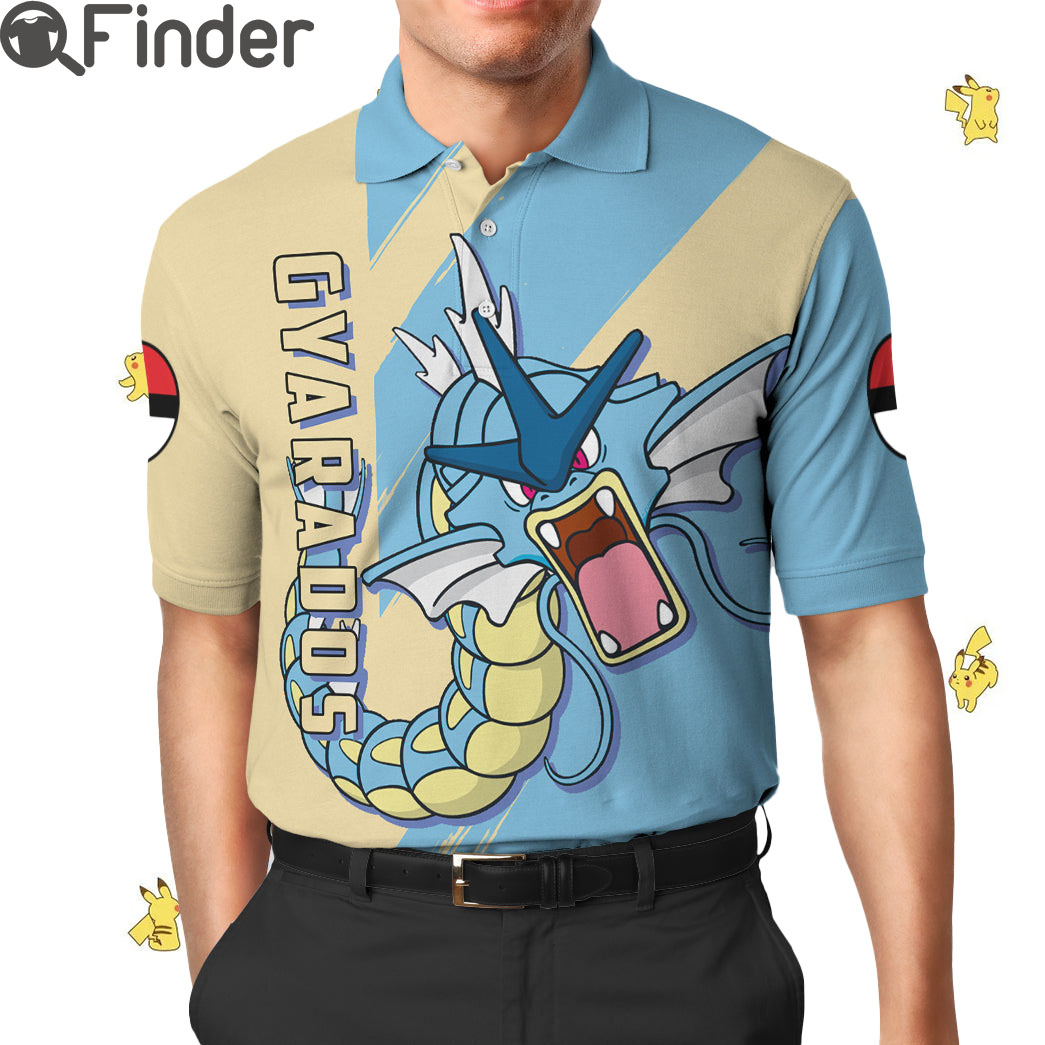 Pokemon Duo Type Water Flying Gyarados Custom Polo T Shirt Pokemon Duo Type Water Flying Gyarados Custom Polo T Shirt