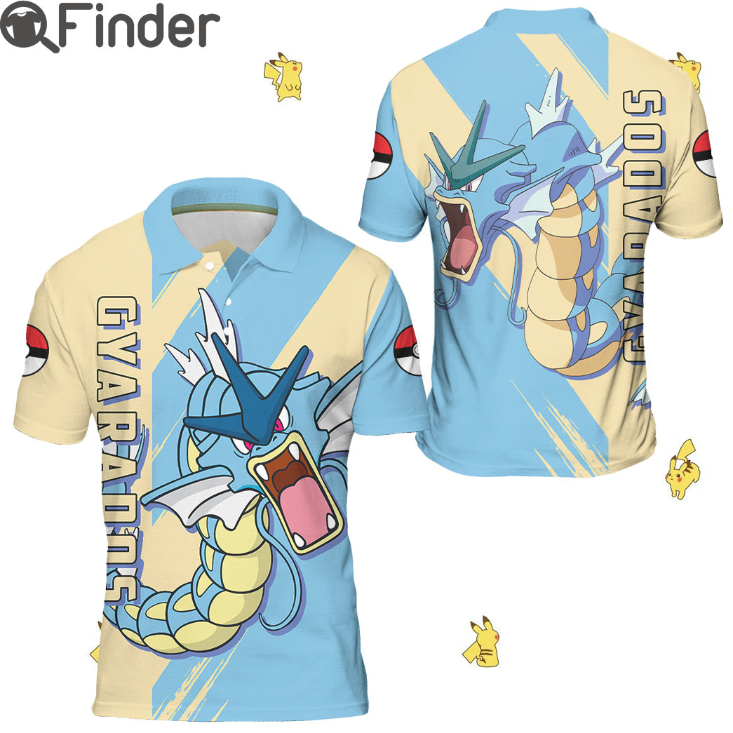 Pokemon Duo Type Water Flying Gyarados Custom Polo T Shirts Pokemon Duo Type Water Flying Gyarados Custom Polo T Shirts