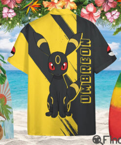 Pokemon Eevee Evolution Dark Type Umbreon Custom Hawaii Button Shirt