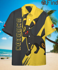 Pokemon Eevee Evolution Dark Type Umbreon Custom Hawaii Button Shirts