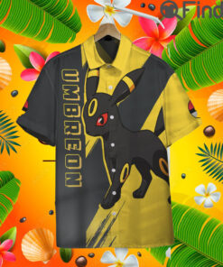 Pokemon Eevee Evolution Dark Type Umbreon Custom Hawaii Button T Shirt