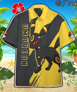 Pokemon Eevee Evolution Dark Type Umbreon Custom Hawaii Button T Shirts