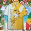 Pokemon Eevee Evolution Electric Type Jolteon Custom Hawaii Button Shirt