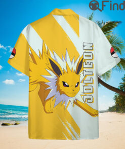 Pokemon Eevee Evolution Electric Type Jolteon Custom Hawaii Button Shirts