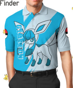 Pokemon Eevee Evolution Ice Type Glaceon Custom Polo T Shirts