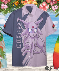 Pokemon Eevee Evolution Psychic Type Espeon Custom Hawaii Button Shirt